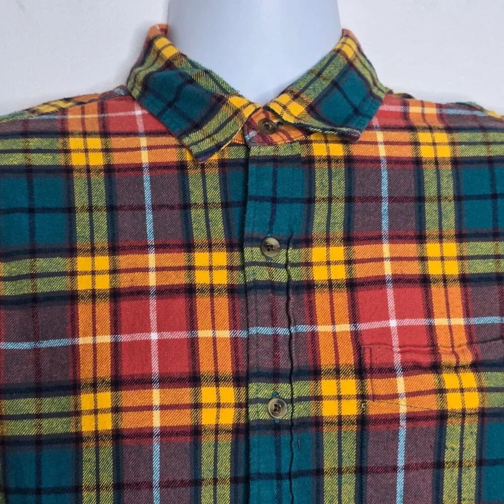 J Crew Mens Medium Button Down Shirt Flannel Plaid Pocket Long Sleeve Reimagined